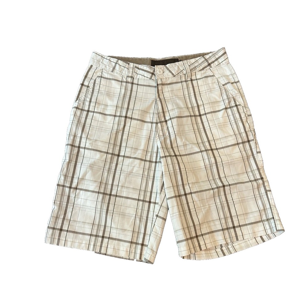 O'Neill Mens Board Shorts 33 Plaid Skater Surf Beach Resort Preppy Y2K 90s White